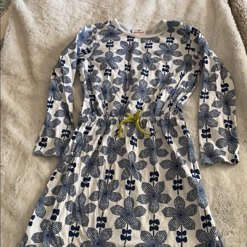 Hanna andersson white and blue dress size 140